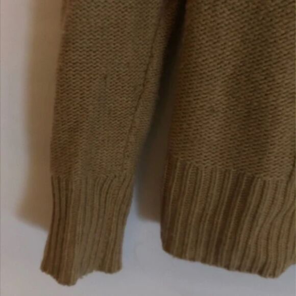 Women's J. Crew Tan Turtle Neck Heavy Knit Sweater - Picture 6 of 8